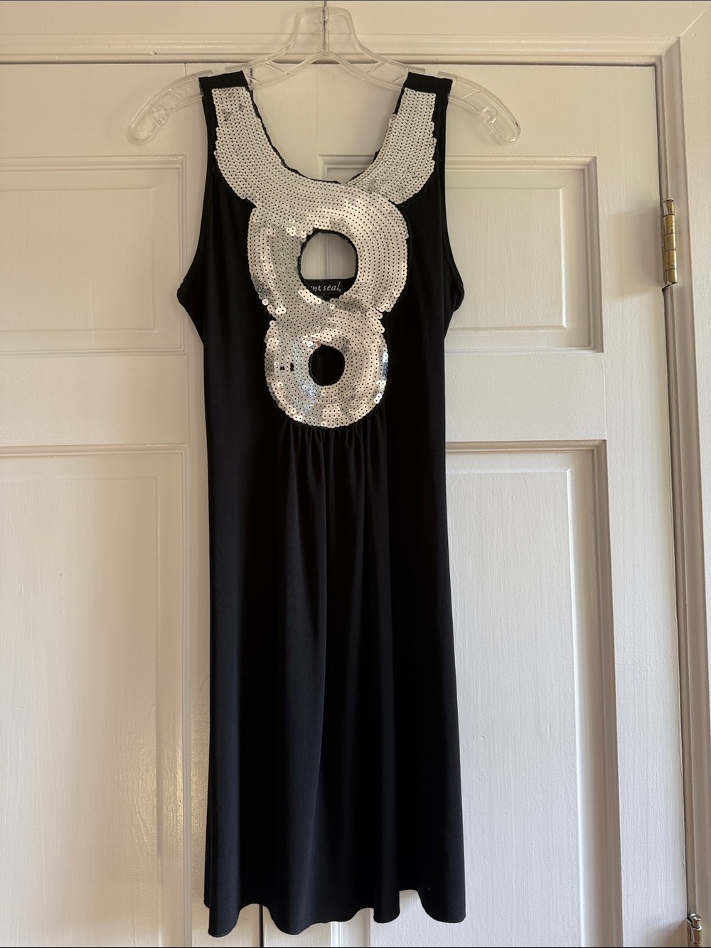 Wet Seal Black Sequin Accent Sleeveless Dress